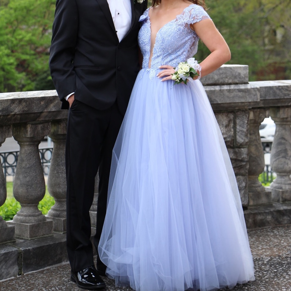 Angela and Alison Periwinkle Prom Dress